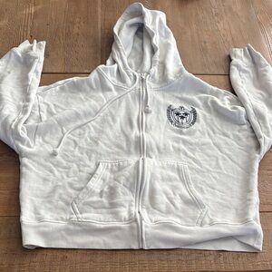 PINK Victoria's Secret White Zip-Up Hoodie